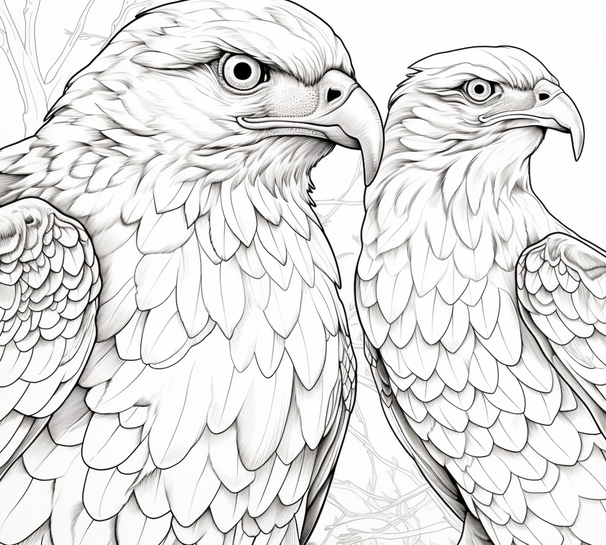 Free printable coloring page of Hawks