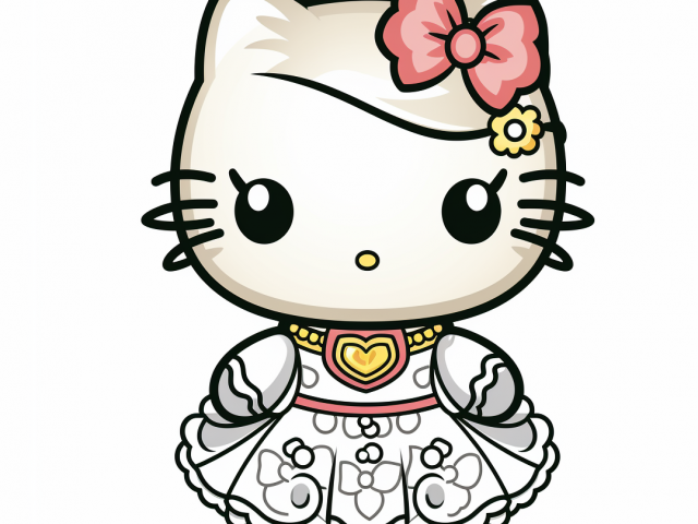 Free coloring page of Hello Kitty Characters