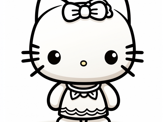 Free coloring page of Hello Kitty