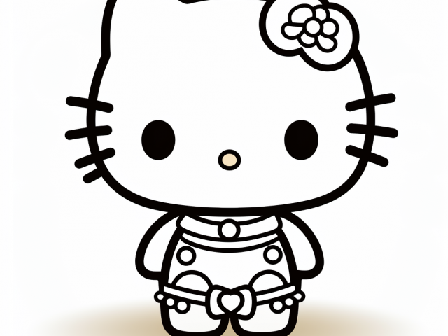 Free coloring drawing of Hello Kitty