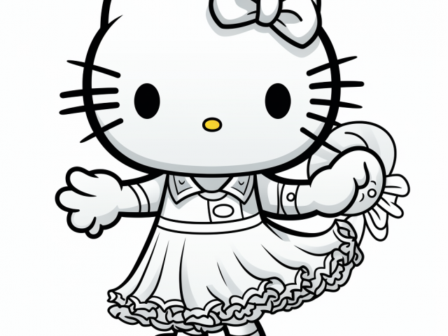 Free coloring page of Hello Kitty