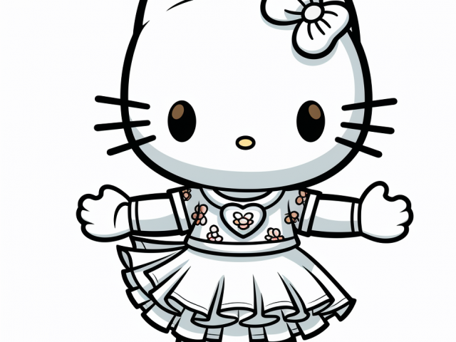 Free coloring page of Hello Kitty Characters