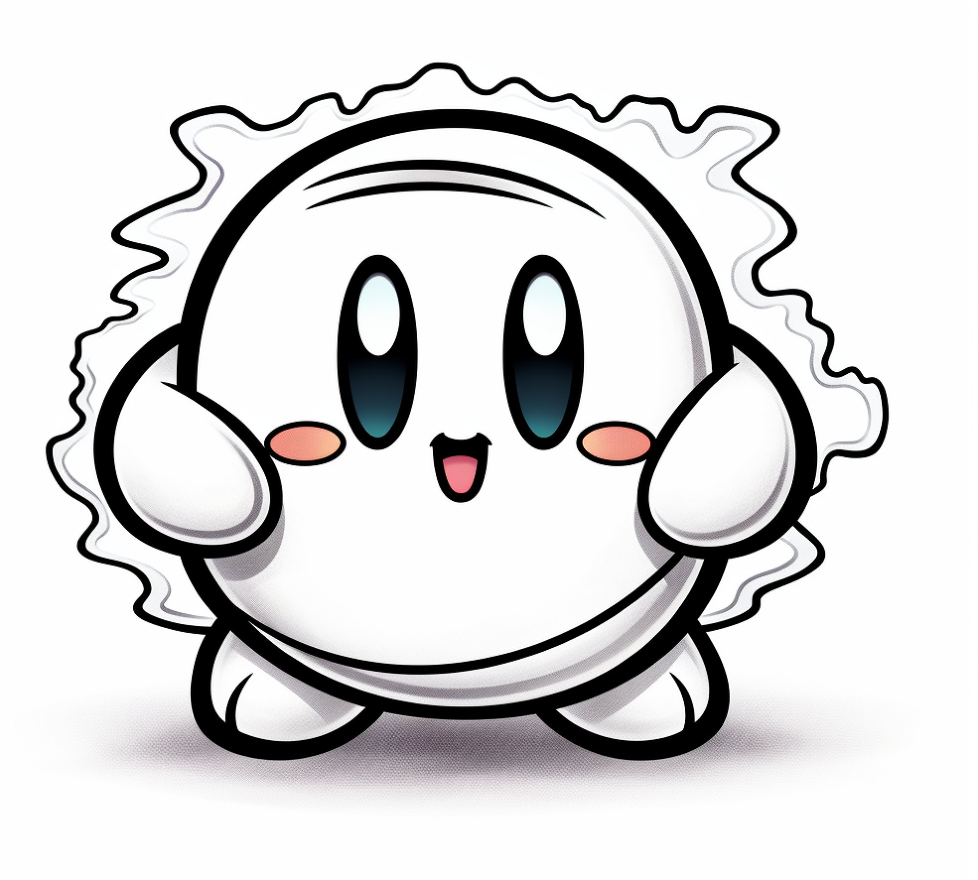 Free printable coloring page of Kirby