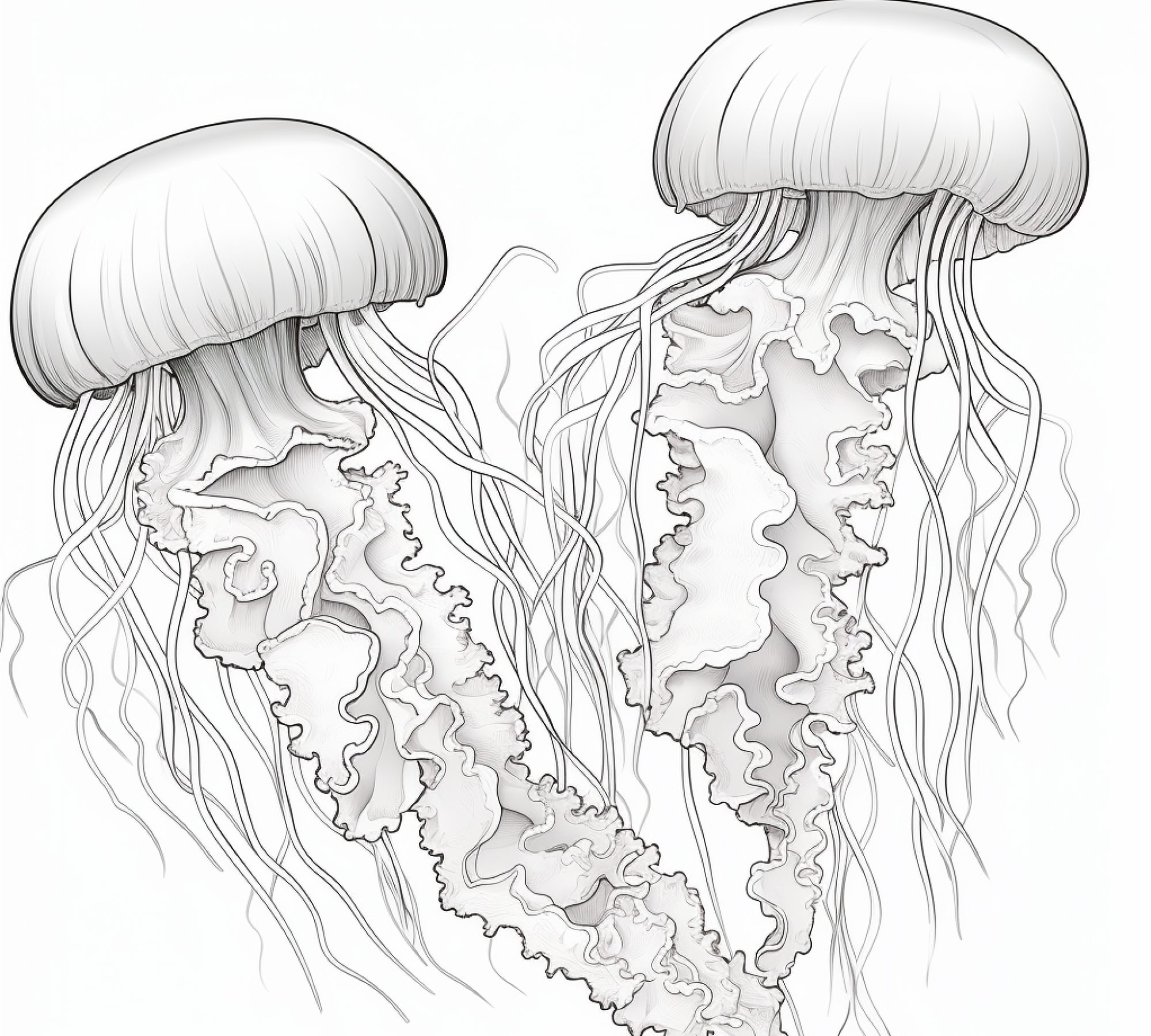 Free printable coloring page of Jellyfish