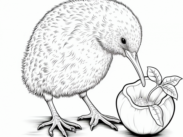 Free printable coloring page of Kiwi