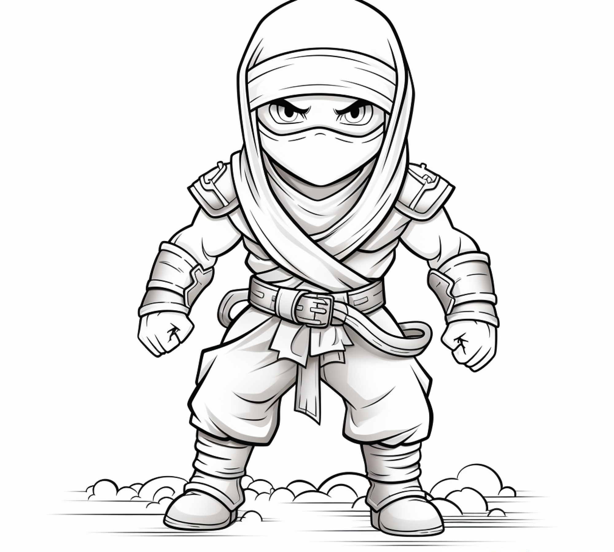 Free printable coloring page of Ninja