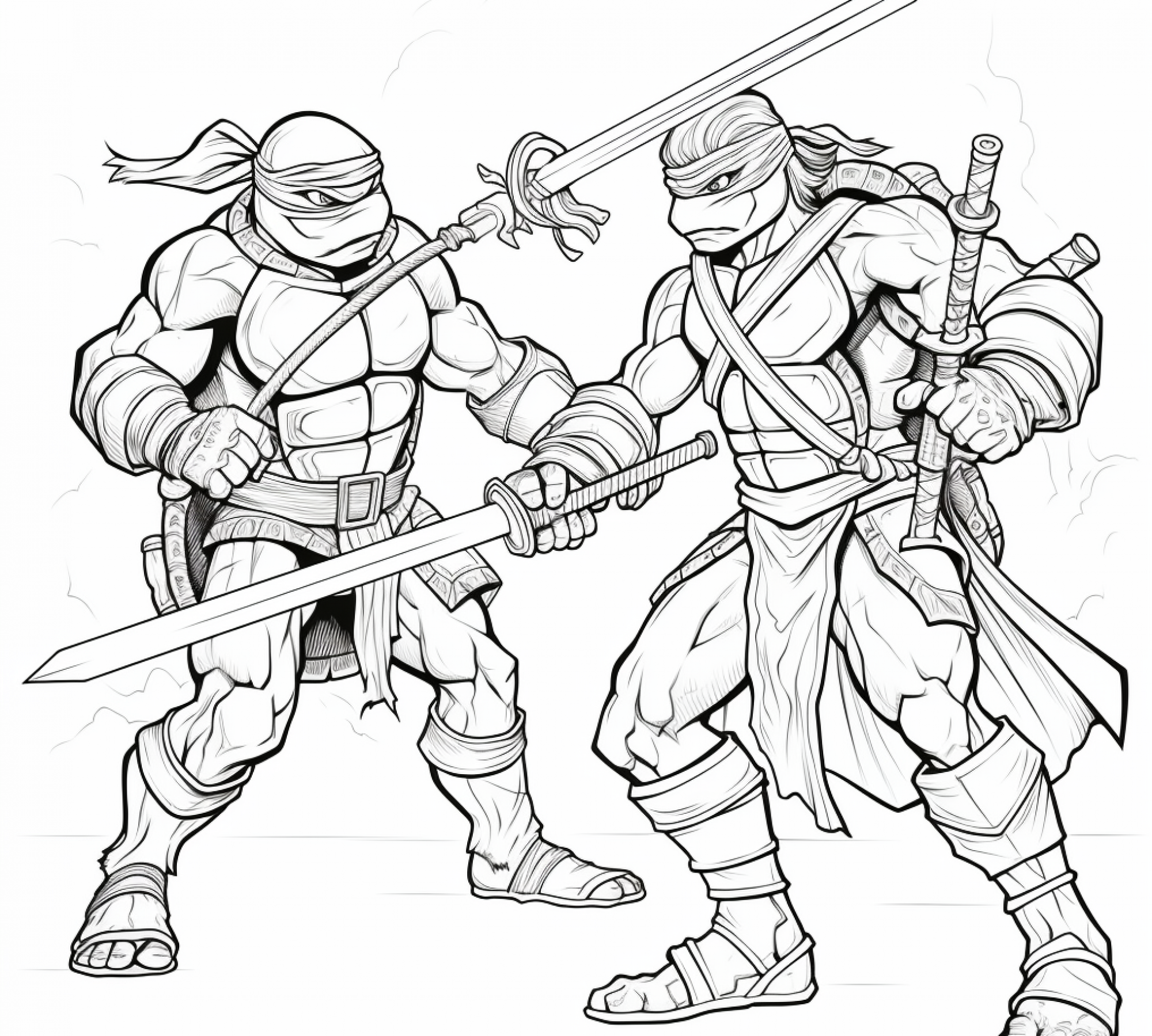 Free printable coloring page of Ninja Turtle