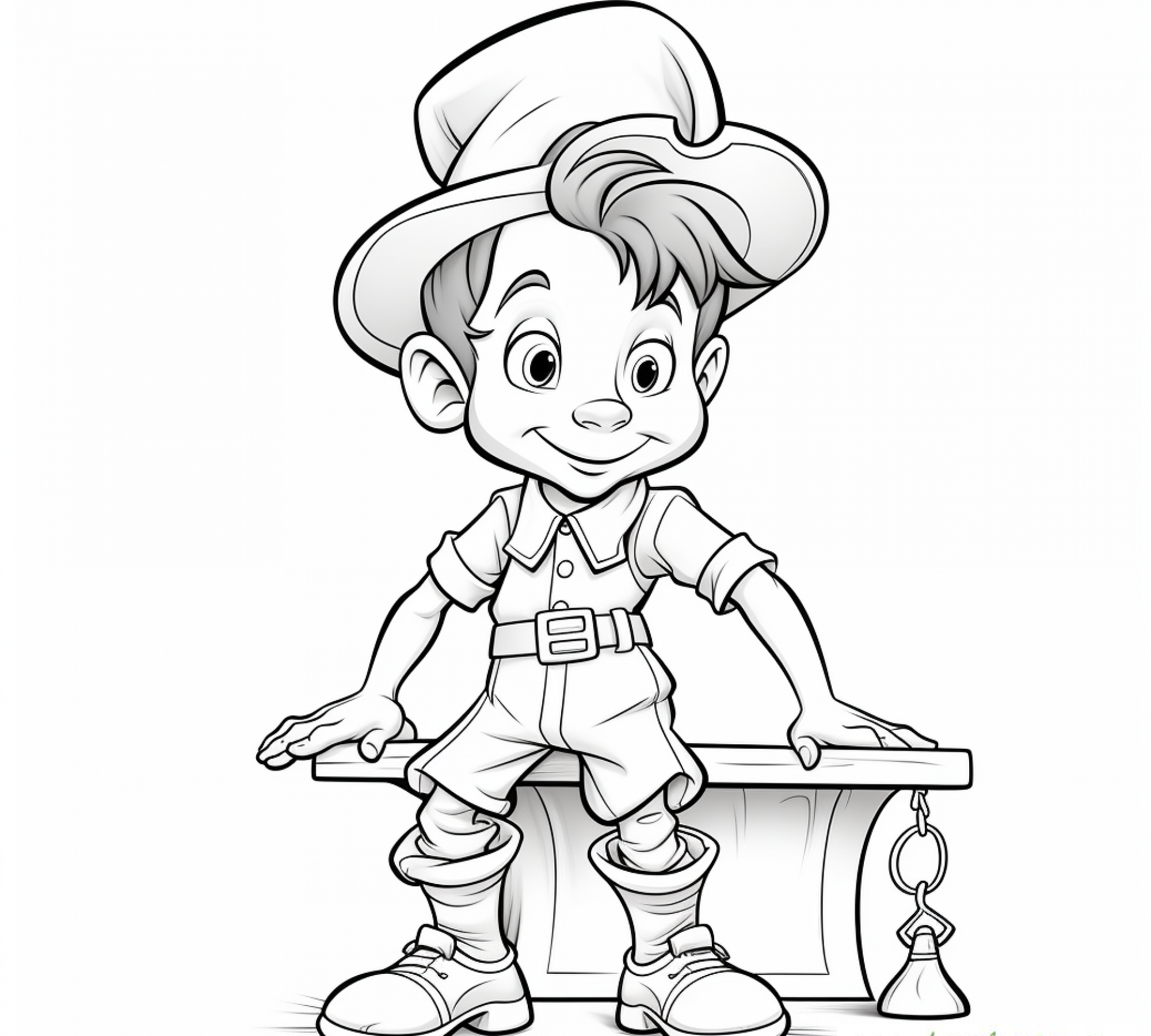 Free printable coloring page of Pinnochio