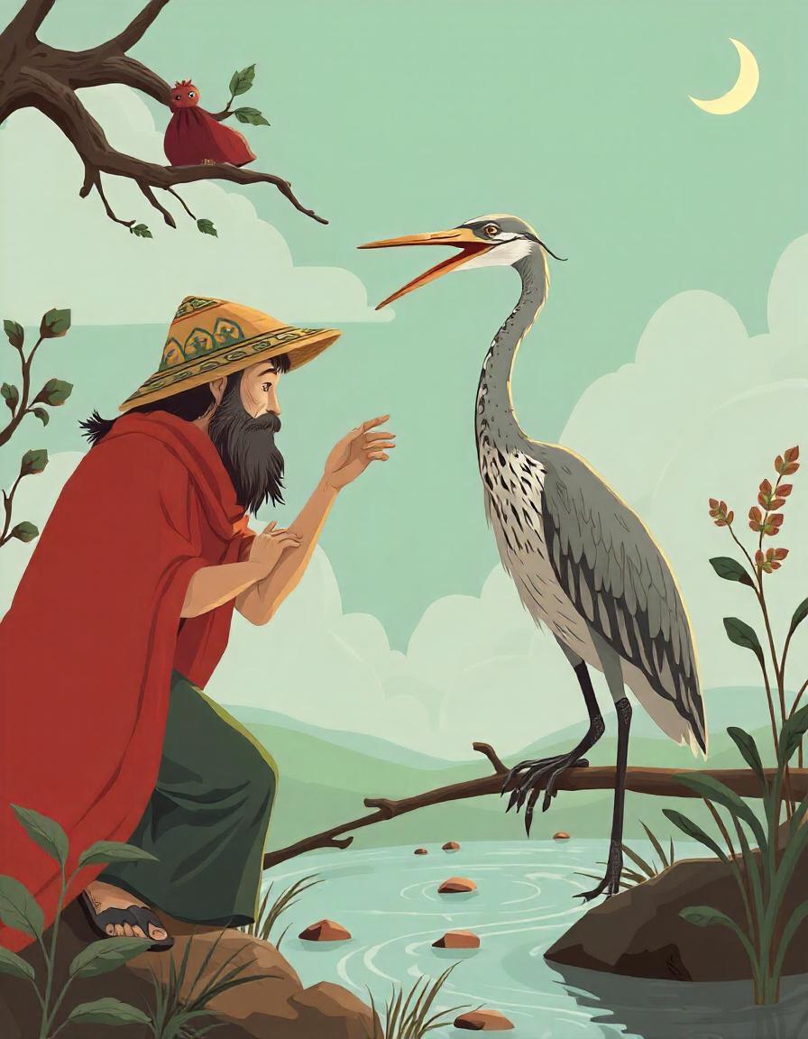 The Snake, the Farmer, and the Heron