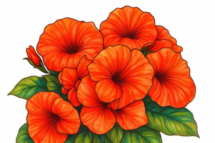 Petunia in a flower vase