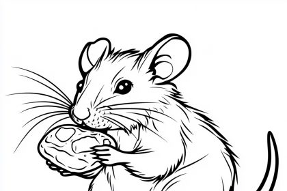 Rat eating cheese
