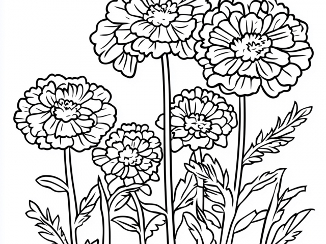 Marigold Free coloring page of a Marigold