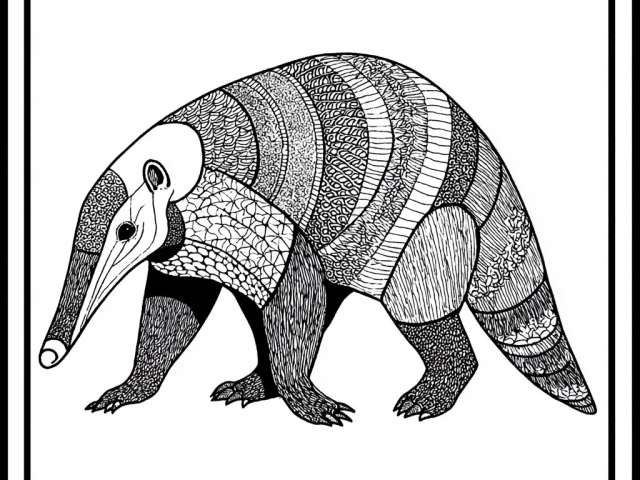 Free coloring page of Anteater  Mandala