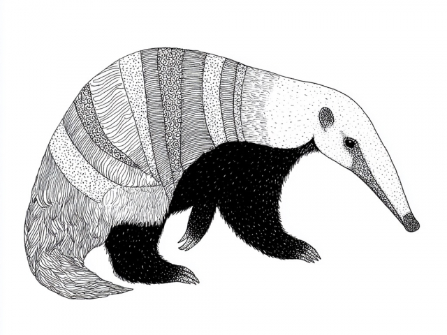 Free coloring page of Anteater