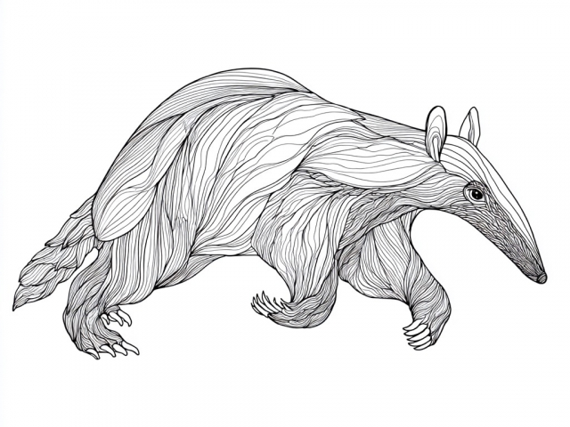 Free coloring page of Anteater Running
