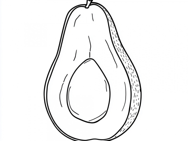 Free coloring page of an Avocado