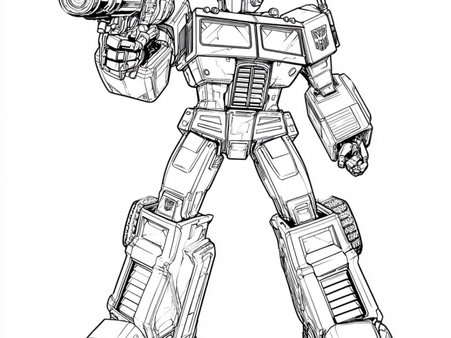 Free coloring page of a Cartoon Optimus