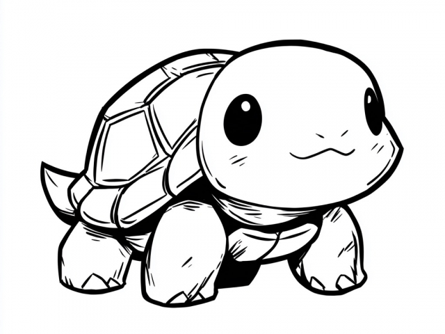Free coloring page of a Chibi tortoise