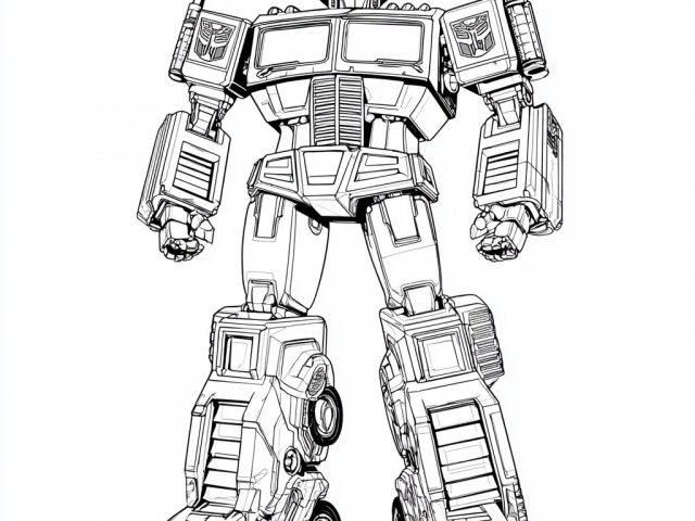 Free coloring page of a Jetpower Optimus