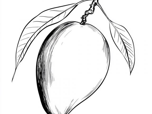 Free coloring page of a Mango