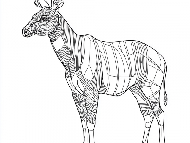 Free coloring page of Okapi