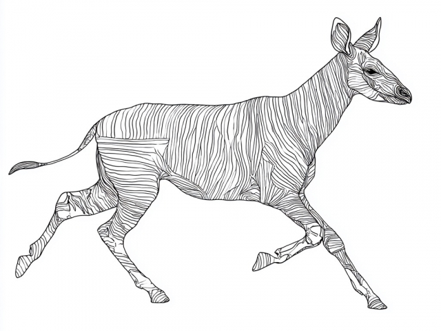Free coloring page of Okapi Running