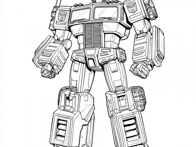 Free coloring page of a Optimus Prime