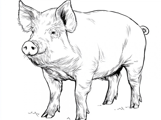 Free coloring page of a Pig