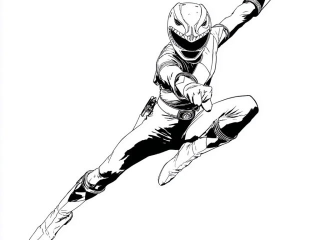 Free coloring page of Power Ranger Jumping