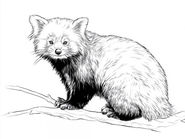 Free coloring page of a Red Panda
