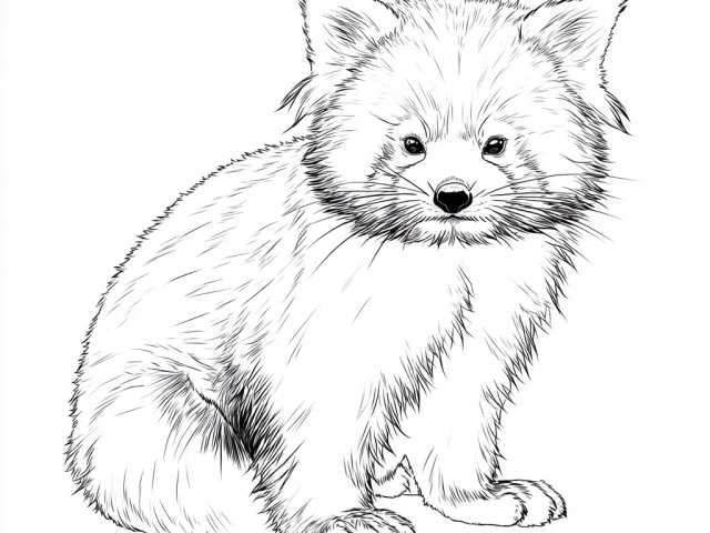Free coloring page of a Red Panda