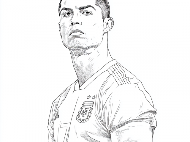 Free coloring page of Cristiano Ronaldo