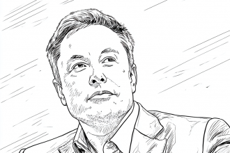 Free coloring page of Elon Musk