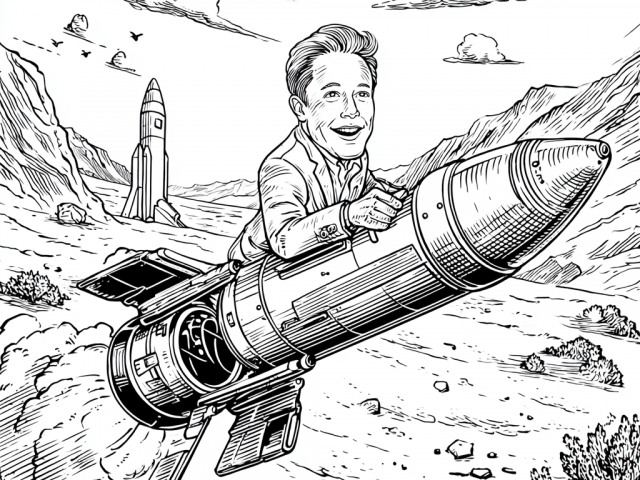 Elon Musk on a Rocket (2)