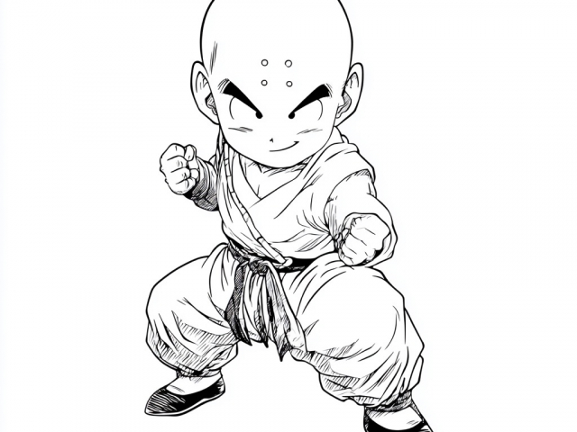 Free coloring page of Krillin