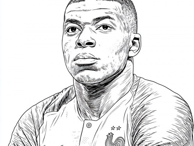 Free coloring page of Kylian Mbappe