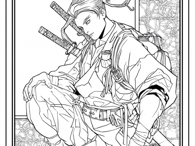 Free coloring page of Kyojuro