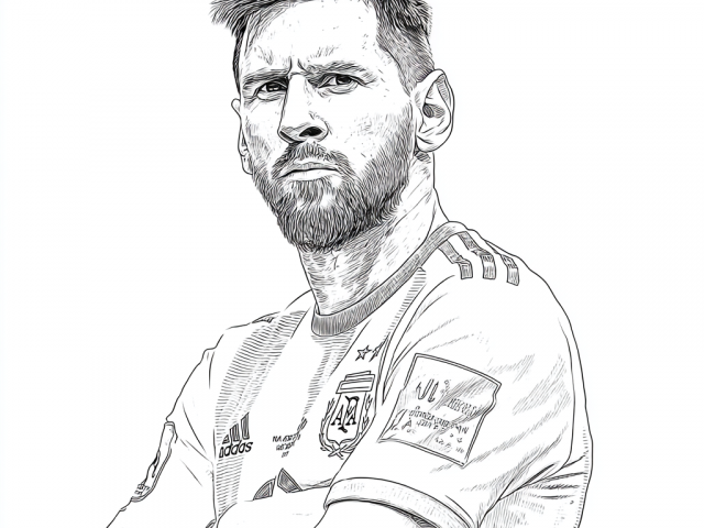 Free coloring page of Lionel Messi