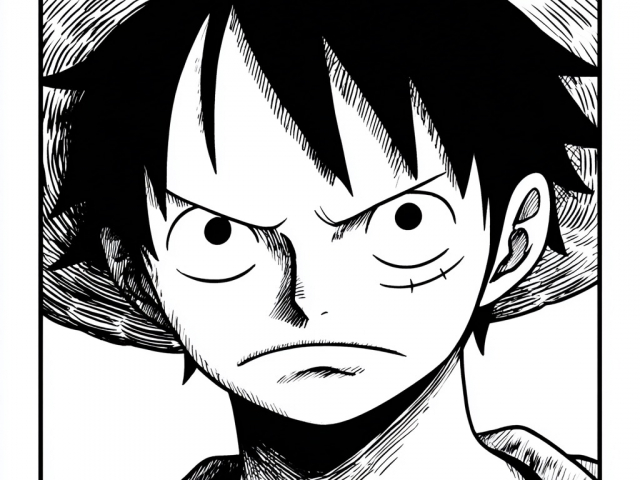 Free coloring page of Luffy