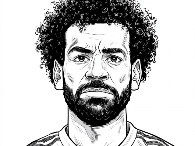 Free coloring page of Mohamed Salah