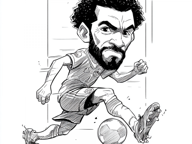 Free coloring page of Mohamed Salah Caricature