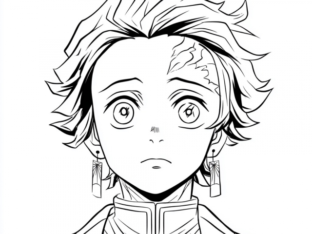 Free coloring page of Tanjiro