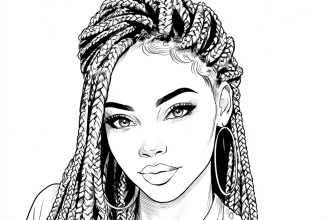 Beautiful Black African Lady with Braids