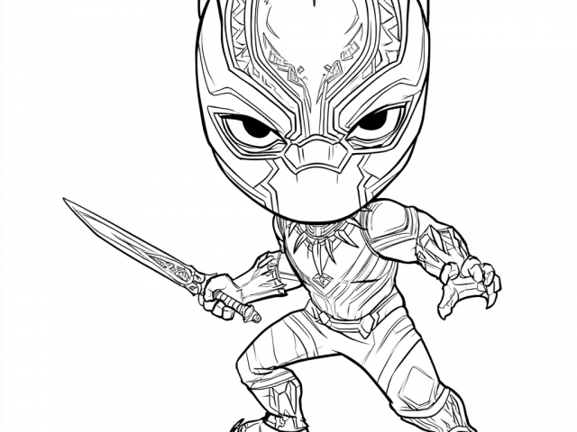 Free coloring page of Black Panther