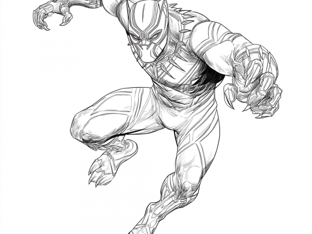 Free coloring page of Black Panther