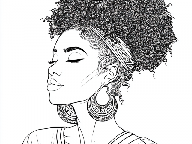 Free coloring page of a Black Teen