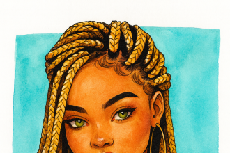 Beautiful Black African Lady with Braids