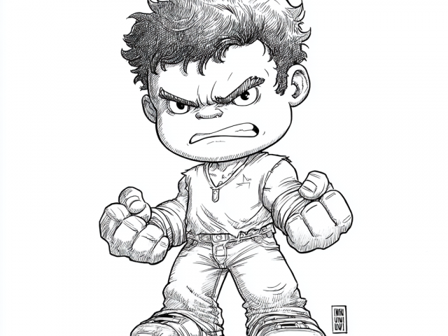 Chibi Hulk (1) Free coloring page of Chibi Hulk