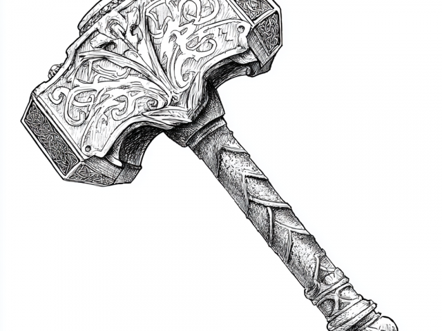 Free coloring page of Thor’s Hammer