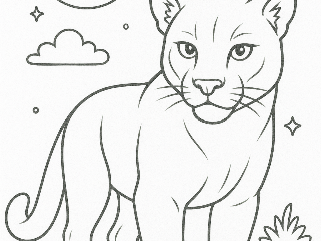 Mountain Lion Free coloring page of a Mountain Lion